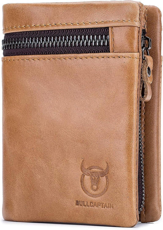 Billetera de cuero mate QB-03-BR - Beige