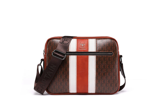 Morral bandolera de cuero - Marrón