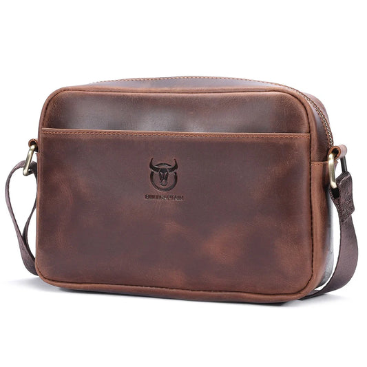Morral de cuero mate - Marrón