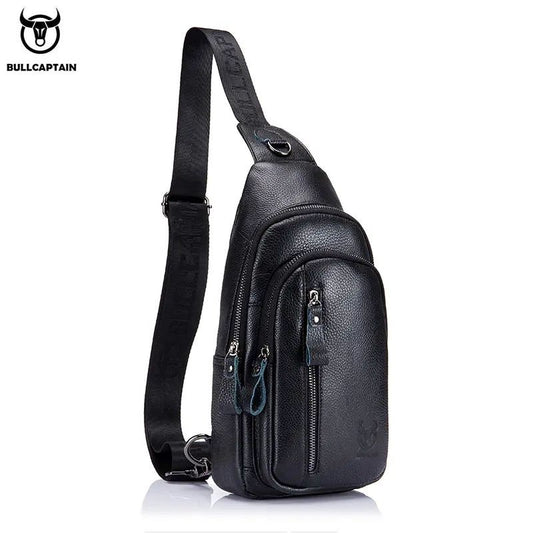Mochila cruzada de cuero mate - Negro