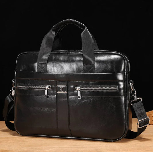Maletín de cuero GWB-054-BK - Negro