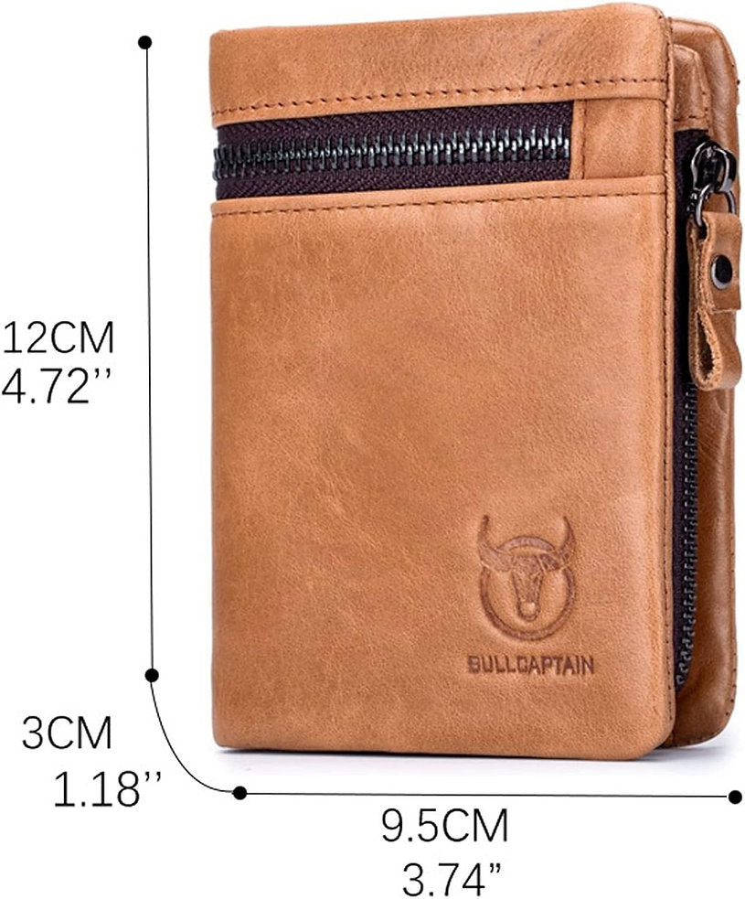Billetera de cuero mate QB-03-BR - Beige