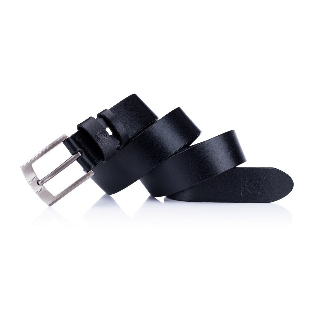 BullCaptain - Correa de Cuero Mate 3S02-BK Negro