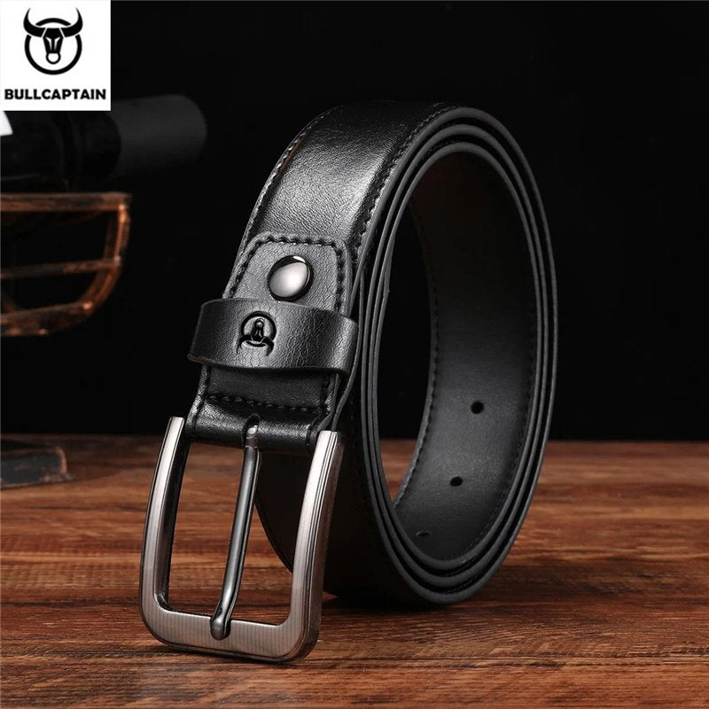 Correa cinturón de Cuero Mate PD009-BK - Negro