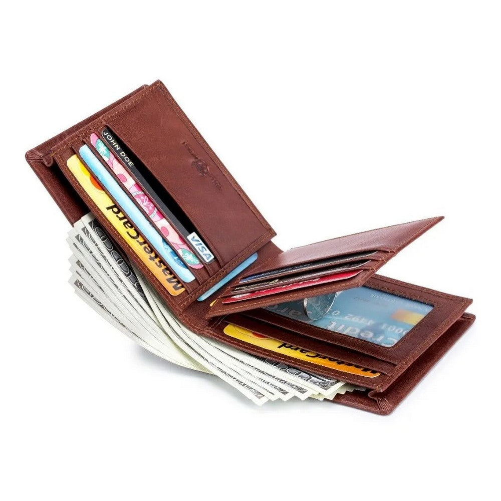 Billetera de Cuero Brillante QB-0020-CF Café