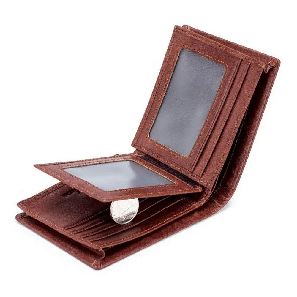 Billetera de Cuero Brillante QB-0020-CF Café