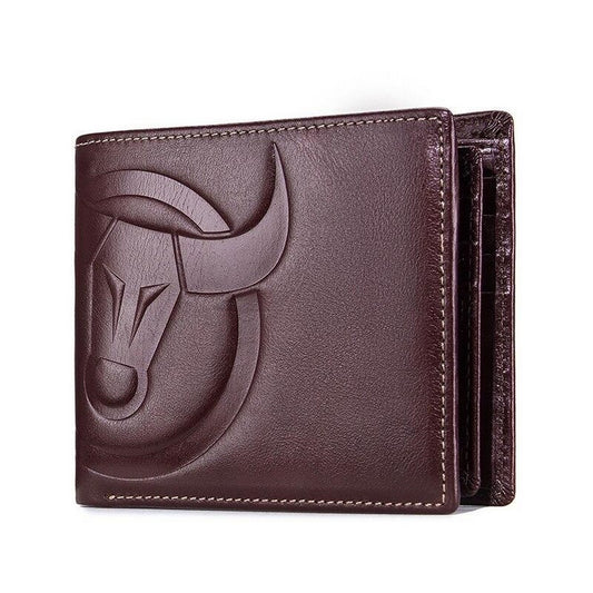 BullCaptain - Billetera de Cuero Brillante QB-0203-H-CF Café