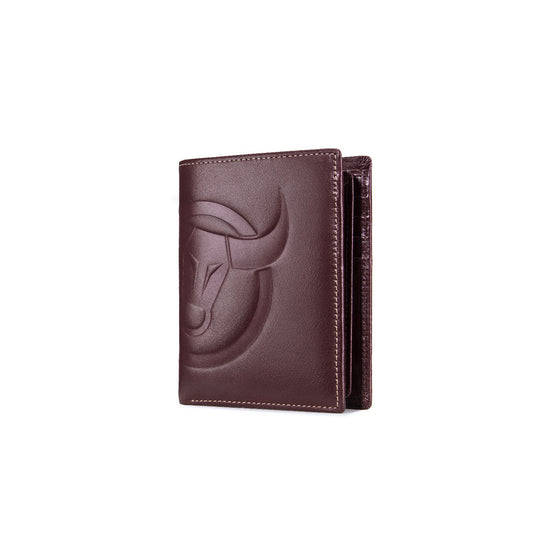 BullCaptain - Billetera de Cuero Mate QB-0203-V-CF Café