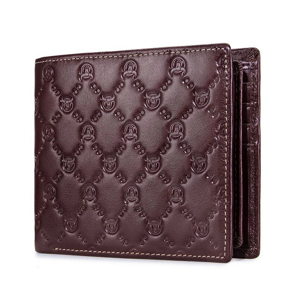 BullCaptain - Billetera de Cuero Brillante QB-0204-H-CF Café