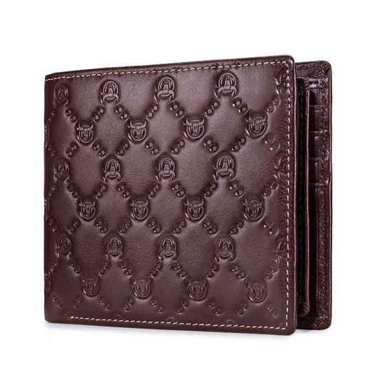 BullCaptain - Billetera de Cuero Brillante QB-0204-H-CF Café