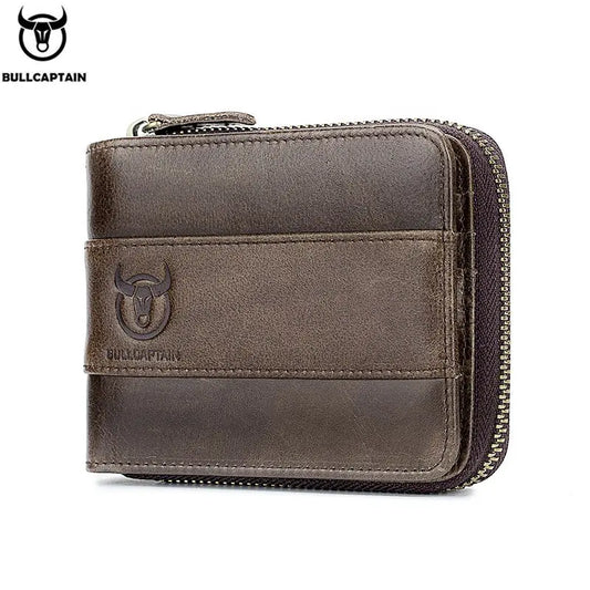 BullCaptain - Billetera de Cuero Mate QB-025-CF Cafe
