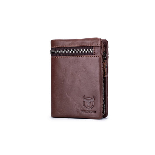 BullCaptain - Billetera de Cuero Mate QB-03-CF Café