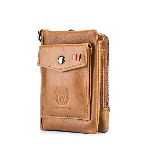 BullCaptain - Billetera de Cuero Mate QB-045-CF Café