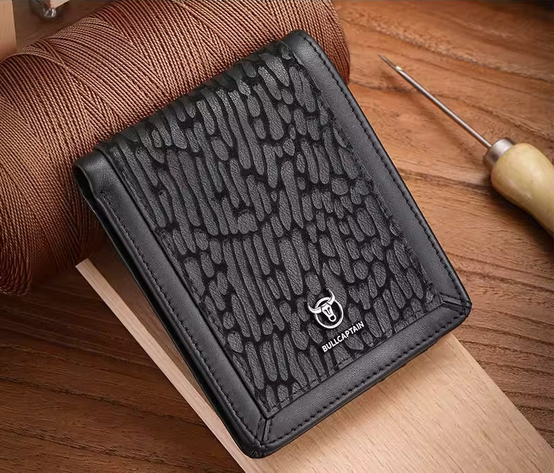 Billetera de Cuero QB-07-BLK - Negro