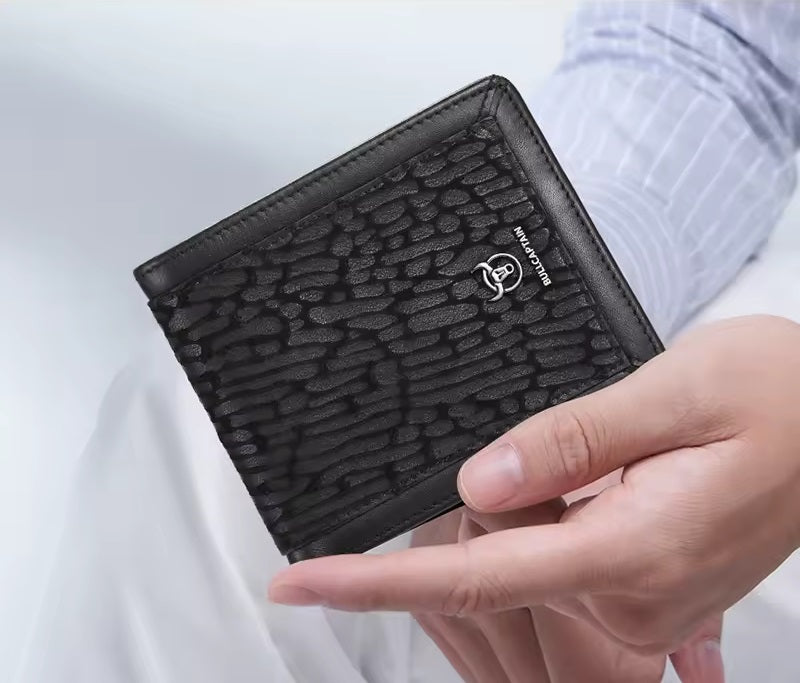 Billetera de Cuero QB-07-BLK - Negro