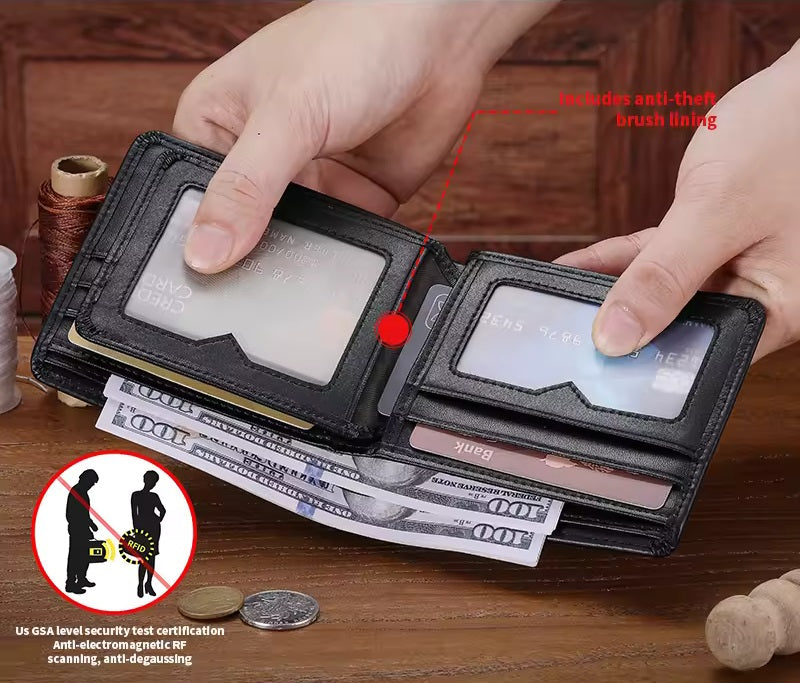 Billetera de Cuero QB-07-BLK - Negro