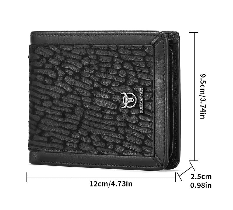 Billetera de Cuero QB-07-BLK - Negro