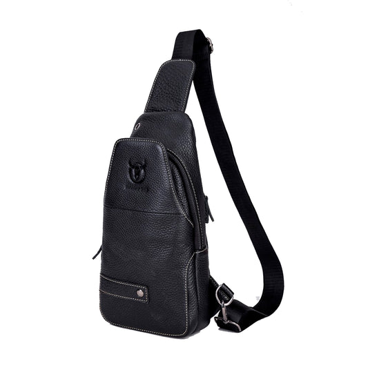 Mochila cruzada de cuero mate - Negro