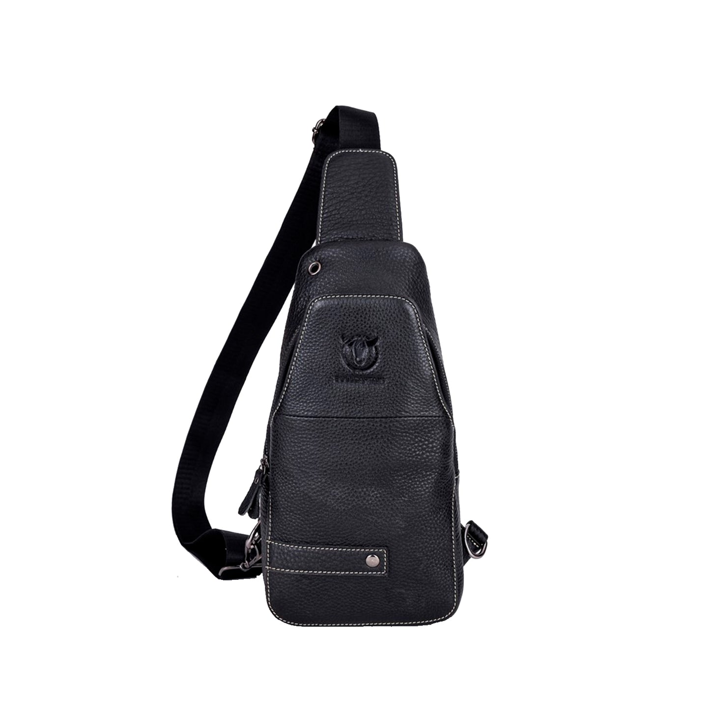 Mochila cruzada de cuero mate - Negro