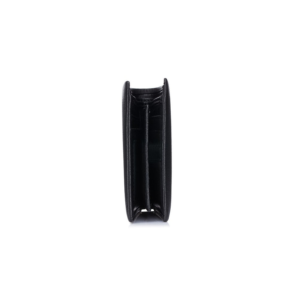 Billetera de cuero QB-001-BK - Negro