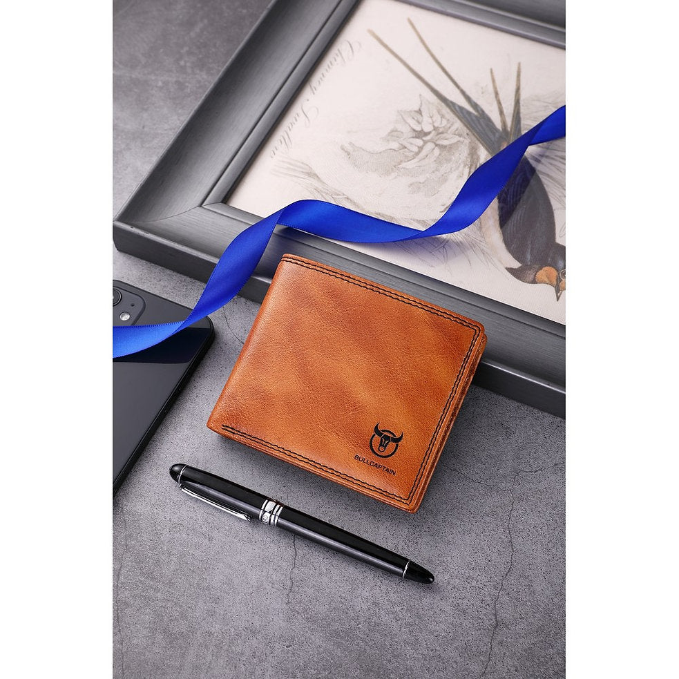 Billetera de cuero QB-032-BR - Marrón