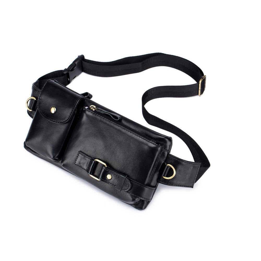 Pechera de cuero mate - Negro