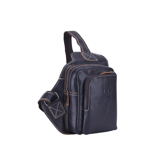 Mochila cruzada de cuero - Negro