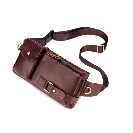Cangurera de cuero YB-020-BR - Marrón