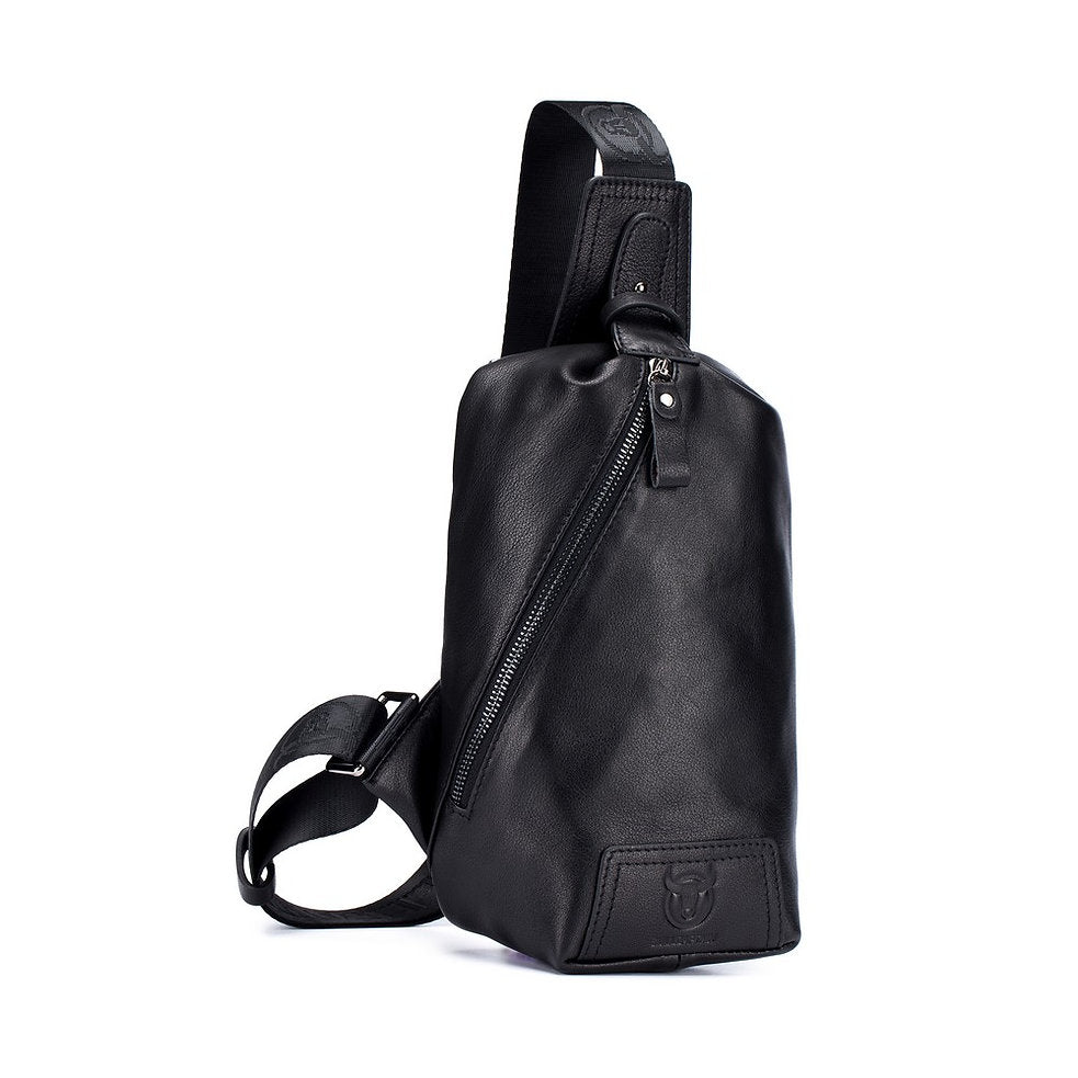 Mochila cruzada de cuero XB-099-BK - Negro