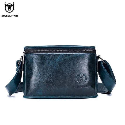 Morral de cuero brilloso - Azul