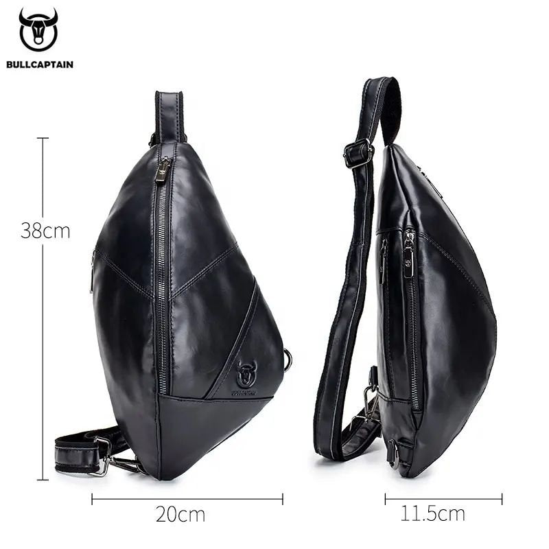 Mochila Cruzada de cuero mate - Negro