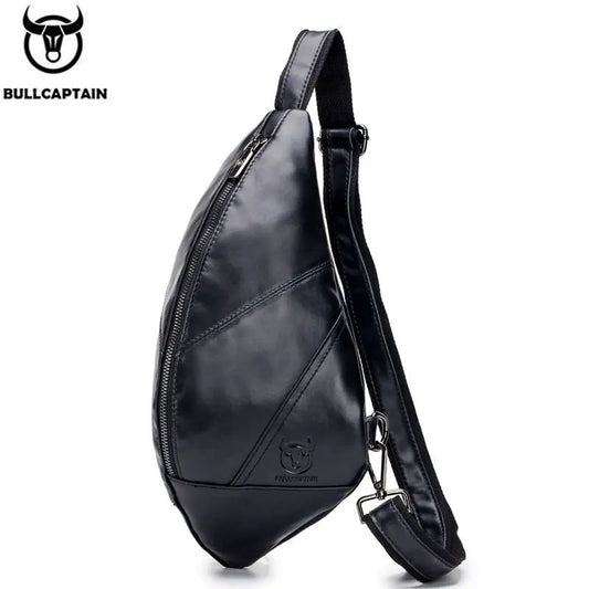 Mochila Cruzada de cuero mate - Negro