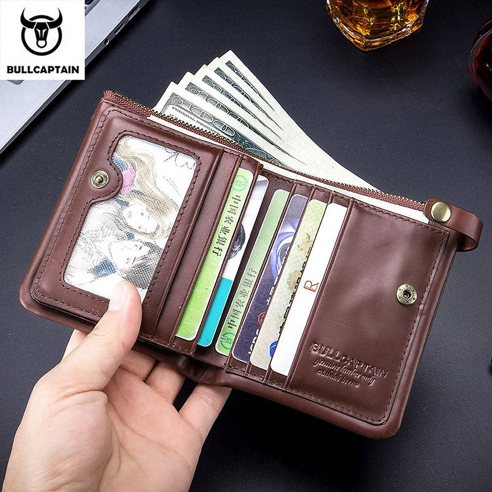 Billetera de cuero QB-058V-CF - Café