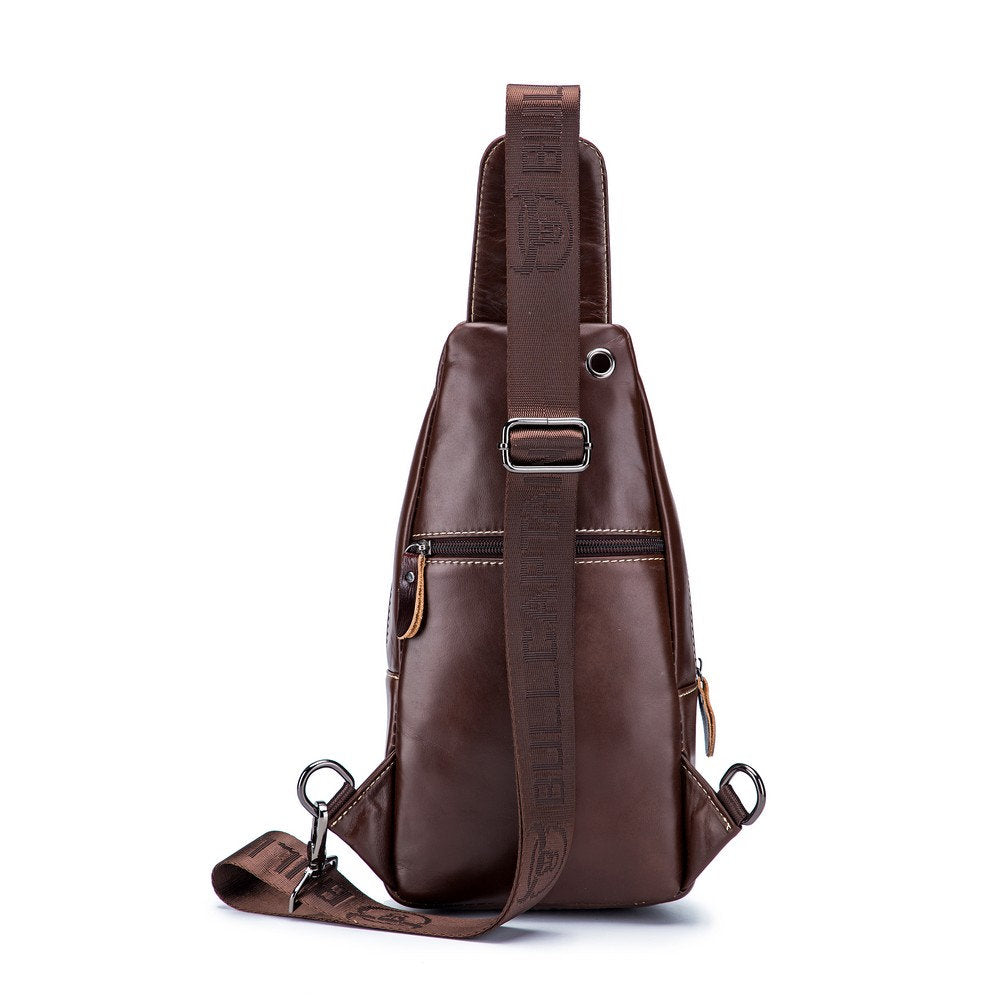 Mochila cruzada de cuero - Café