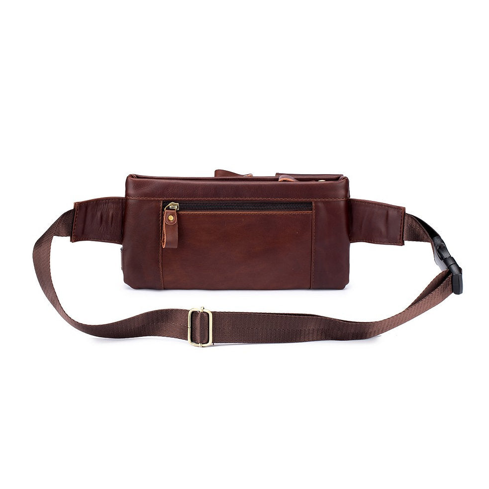 Cangurera de cuero YB-020-BR - Marrón