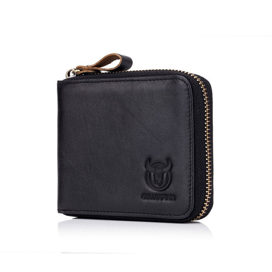 Billetera de cuero mate - Negro