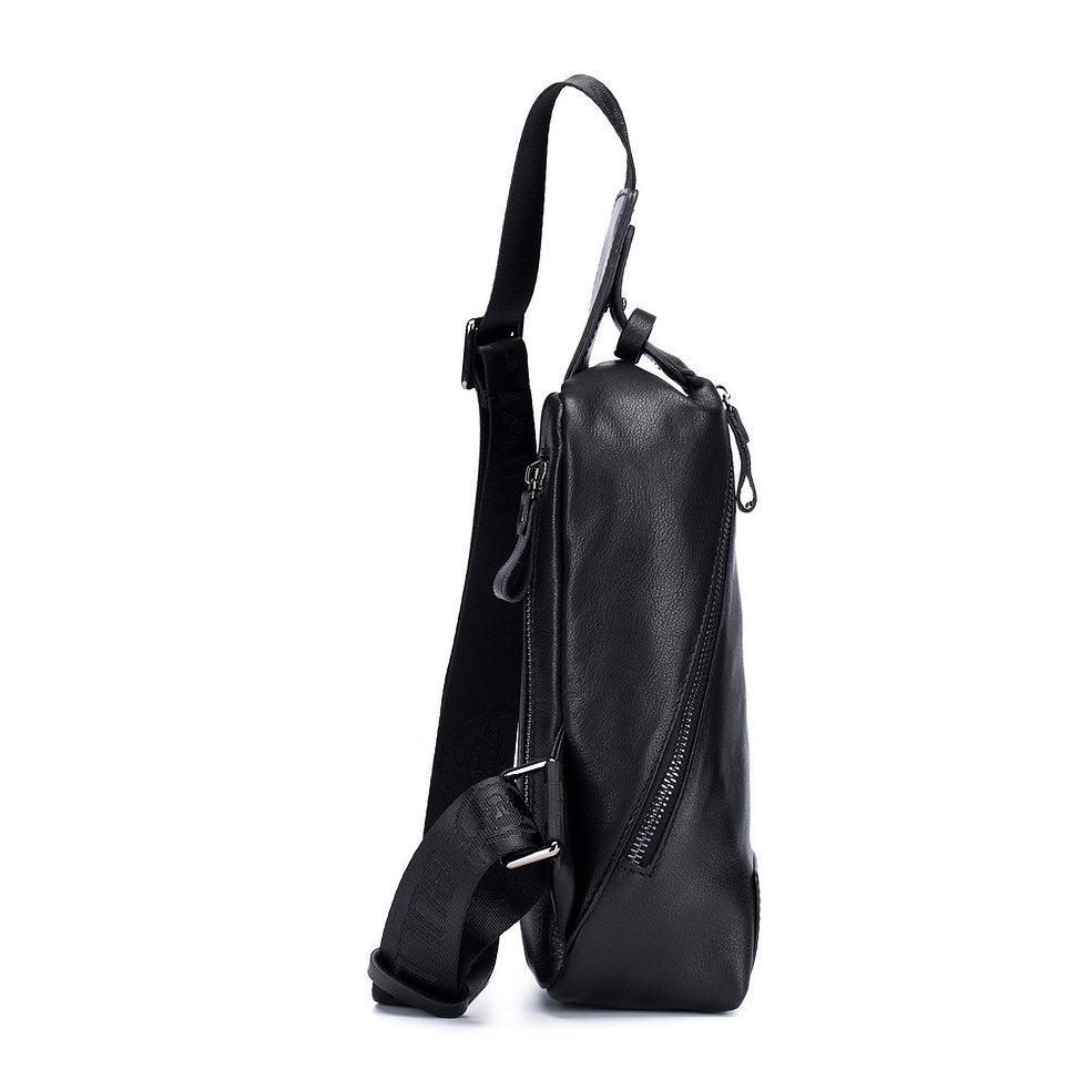 Mochila cruzada de cuero XB-099-BK - Negro