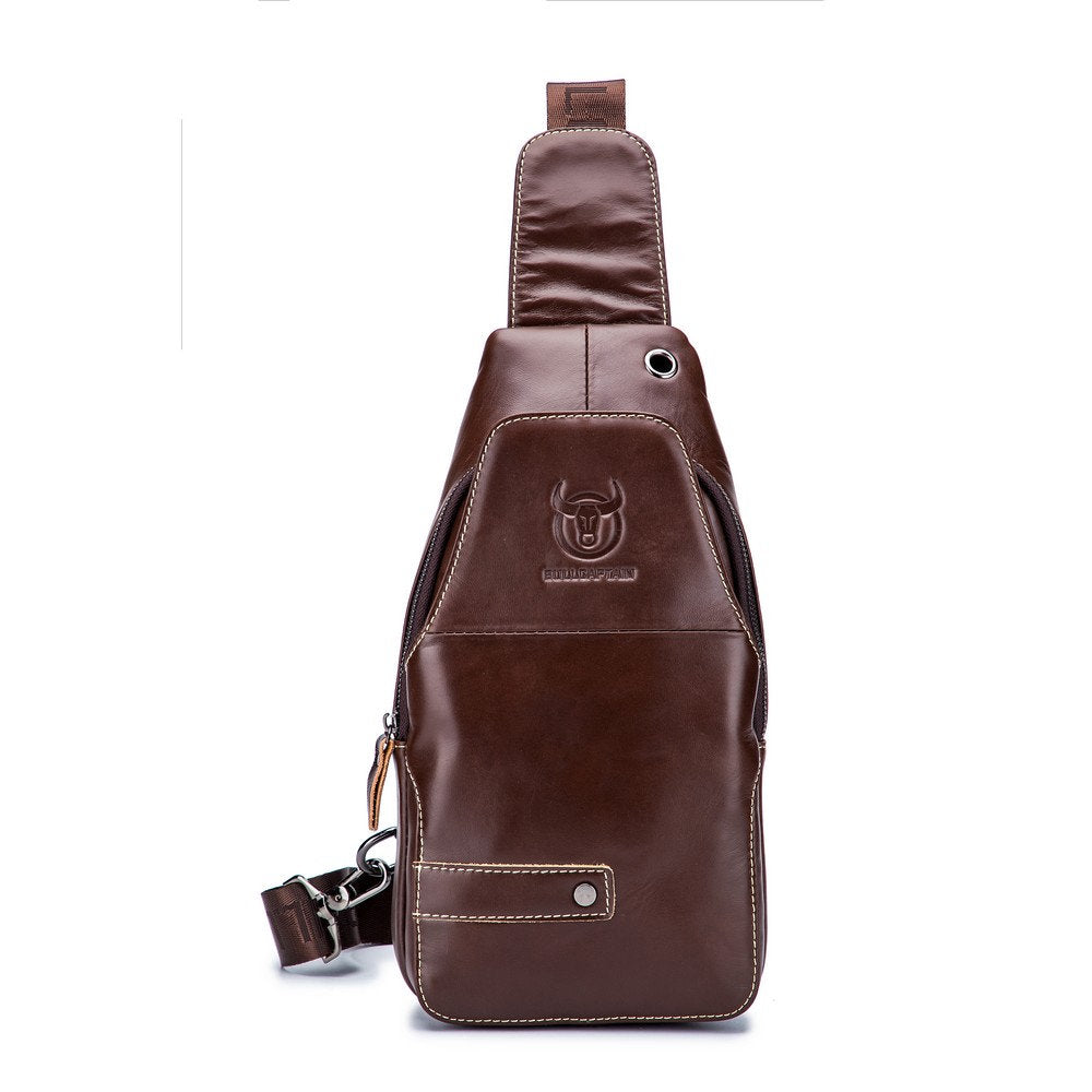 Mochila cruzada de cuero - Café