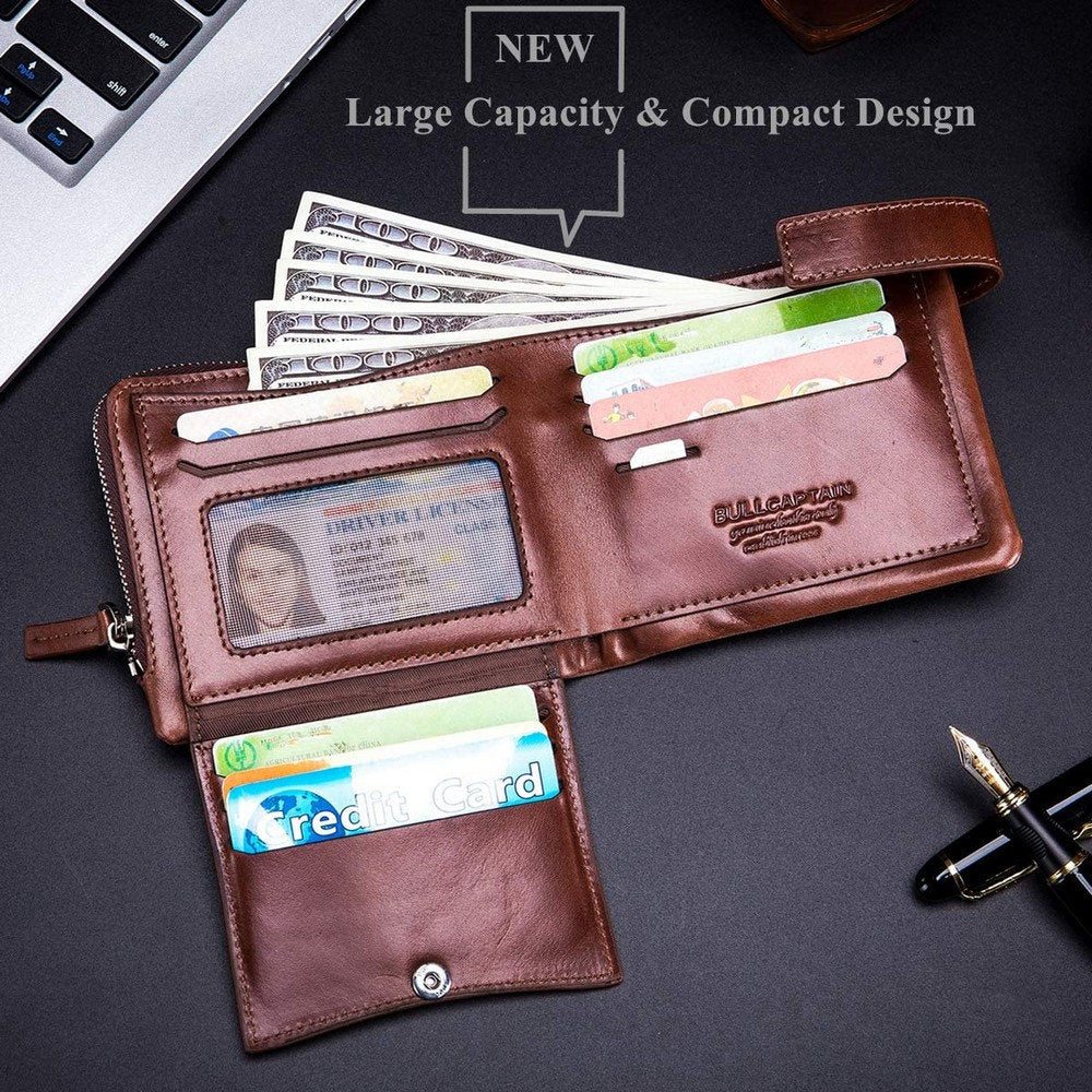 Billetera de cuero QB-059-CF - Café