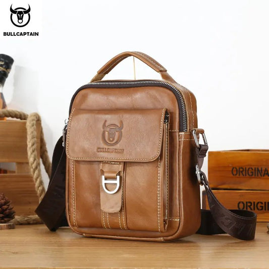 Morral de cuero mate - Marrón