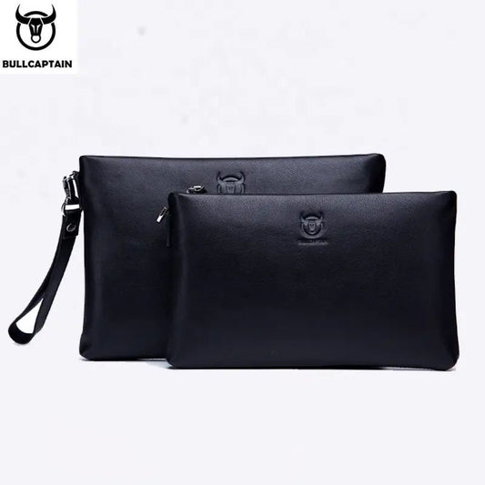 Bolso de mano de cuero mate SNB-446-L-BK - Negro
