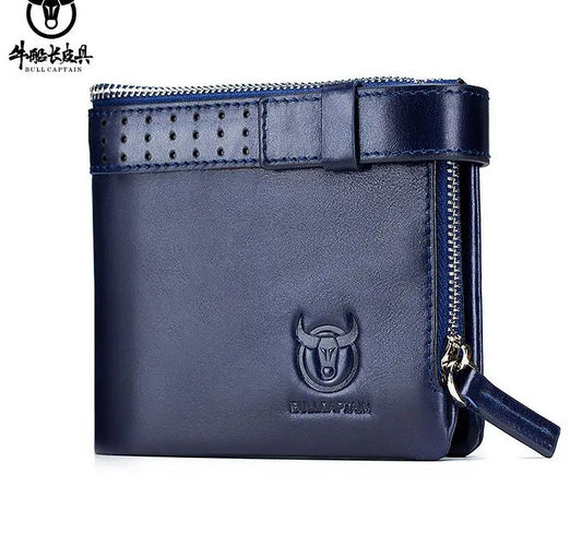 Billetera de cuero mate - Azul