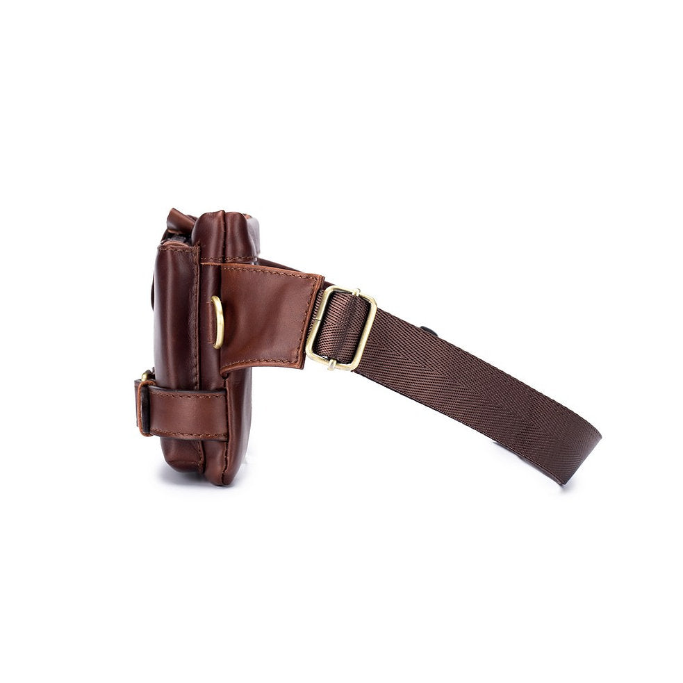 Cangurera de cuero YB-020-BR - Marrón