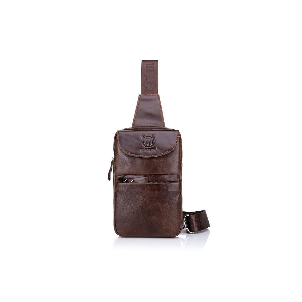 Mochila cruzada de cuero XB-098-CF - Café