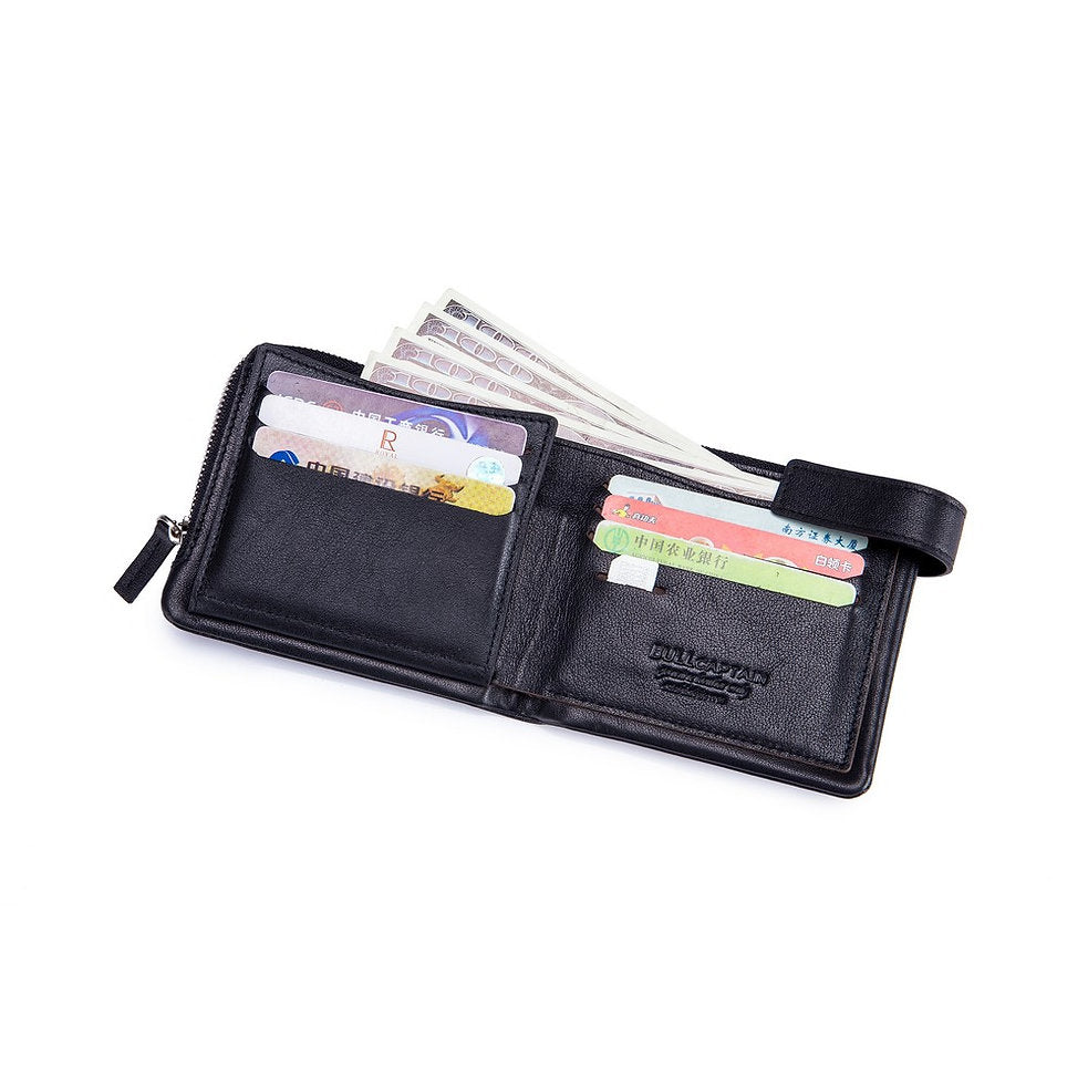 Billetera de cuero QB-059-BK - Negro