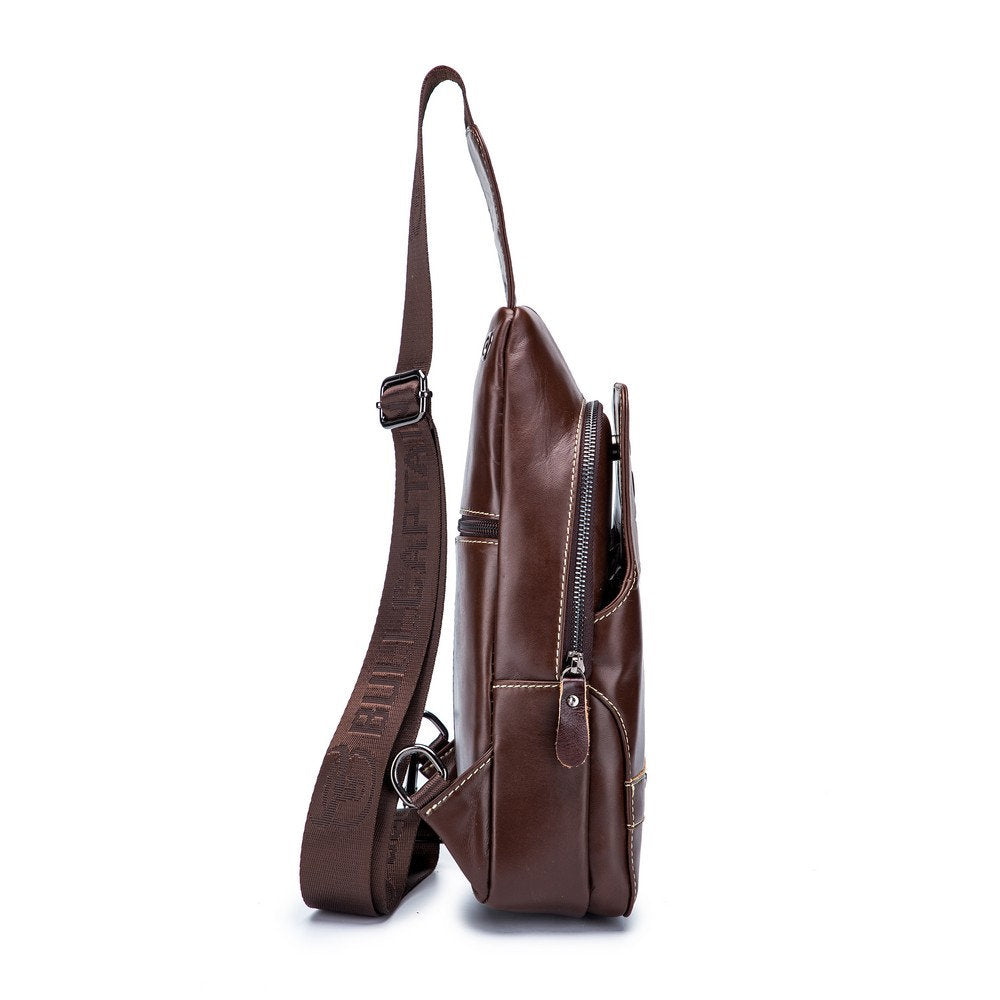 Mochila cruzada de cuero - Café