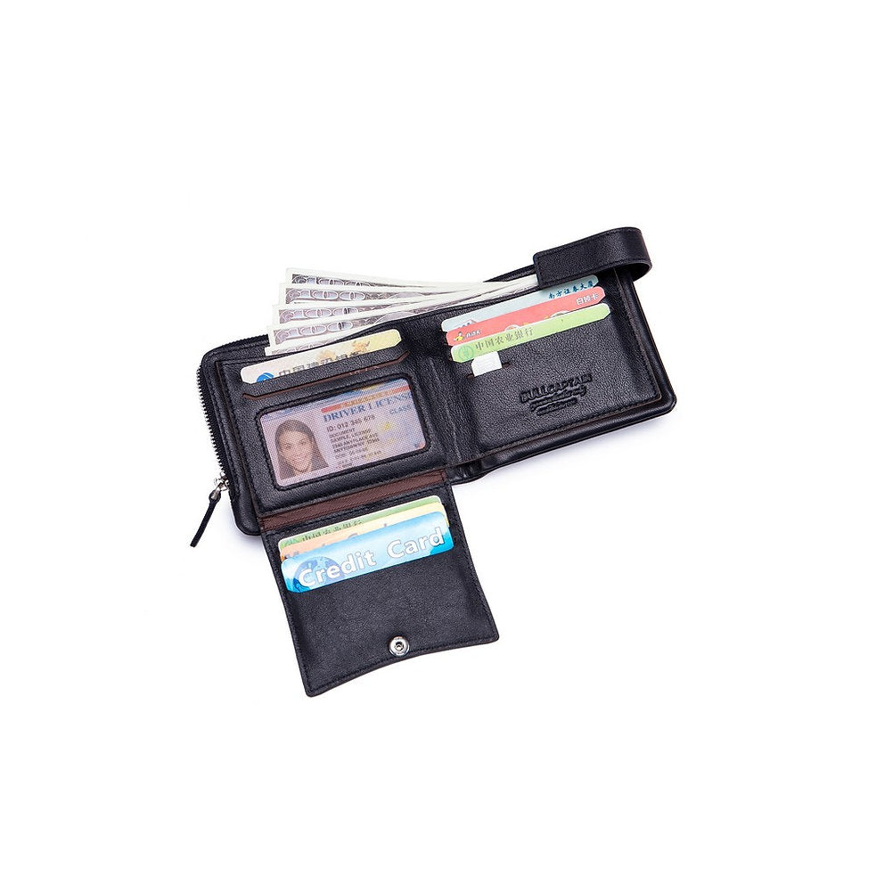 Billetera de cuero QB-059-BK - Negro