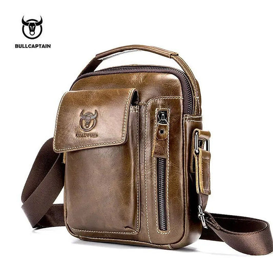 Morral de cuero mate - Café