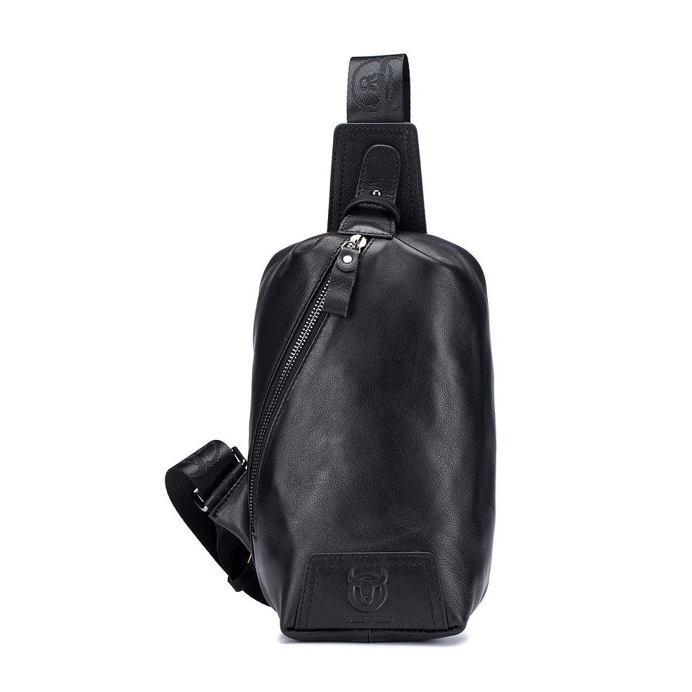 Mochila cruzada de cuero XB-099-BK - Negro