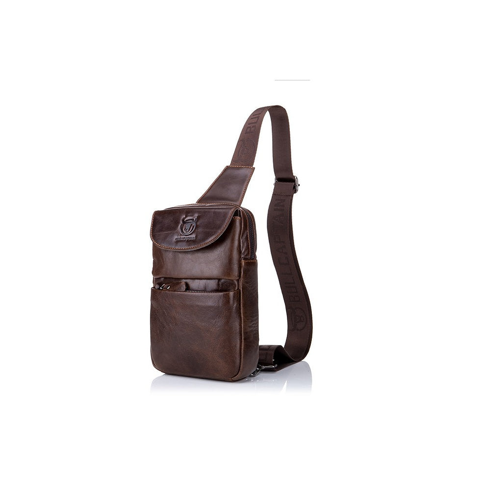 Mochila cruzada de cuero XB-098-CF - Café